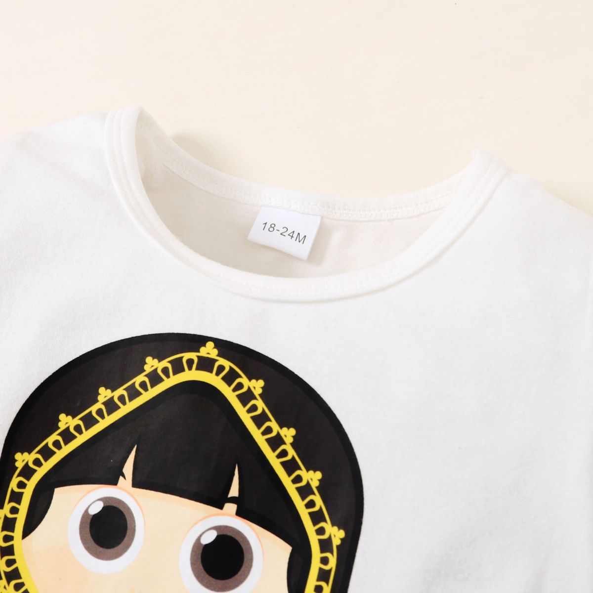 Kid Girls Clothing Set Cartoon Muslim Girl Short Sleeve T-shirt Suspender Skirt