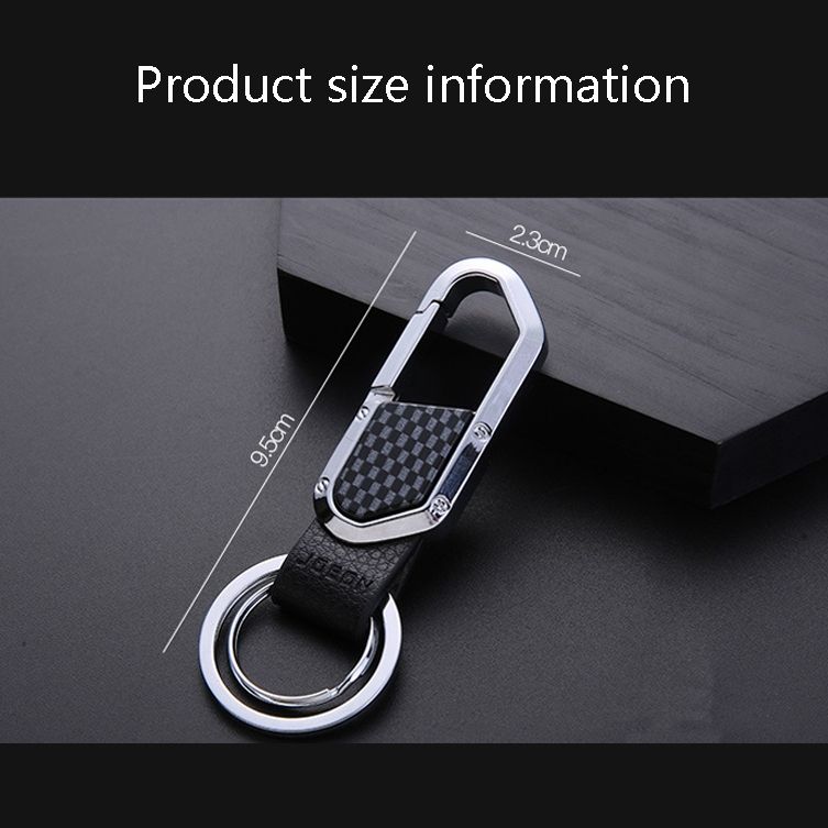 JOBON ZB-106A Business Men Metal Keychain Double Loop Car Pendant Keychain(Golden)
