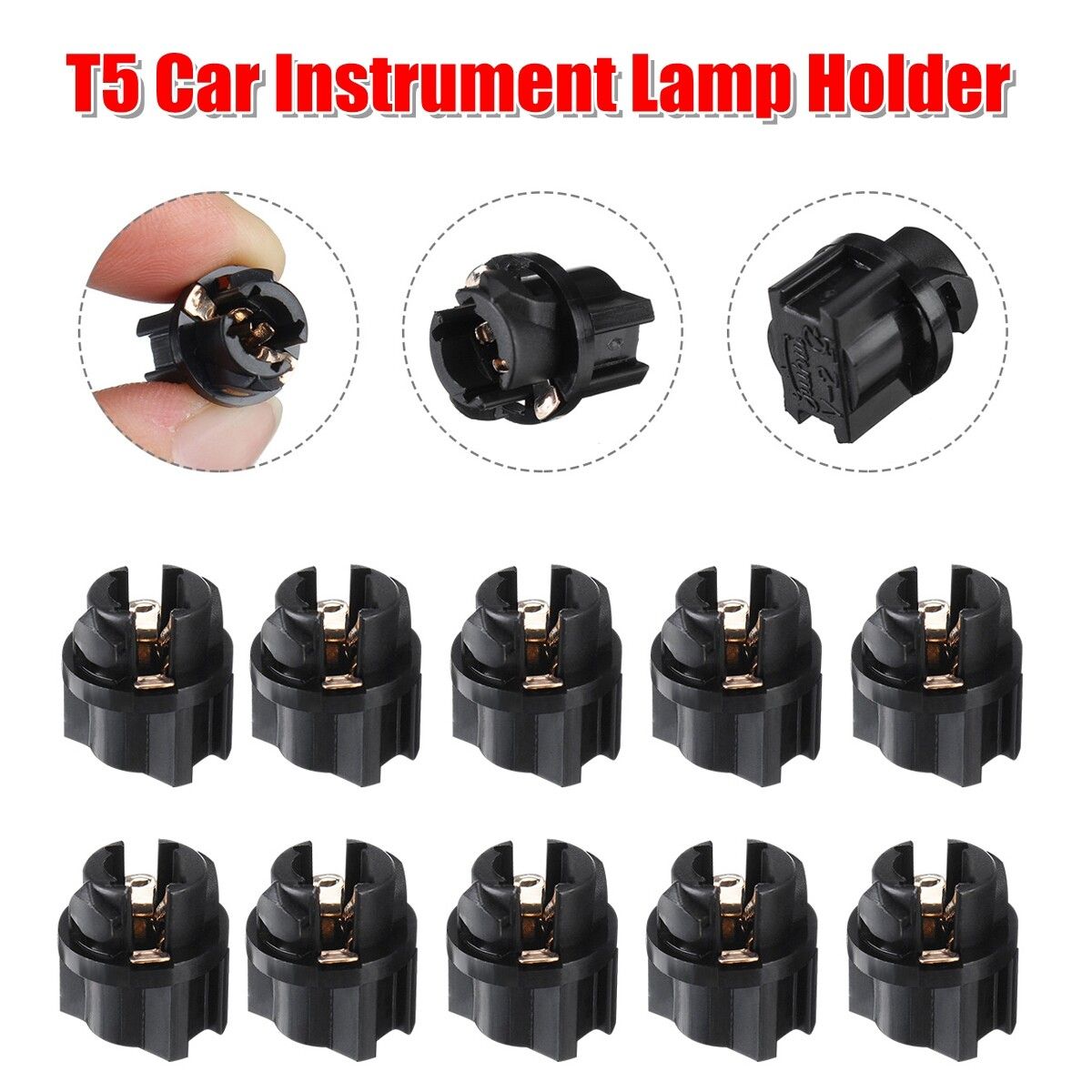 10pc Twist Lock Socket For Dashboard Instrument Panel Cluster Dash Light T5 3/8"
