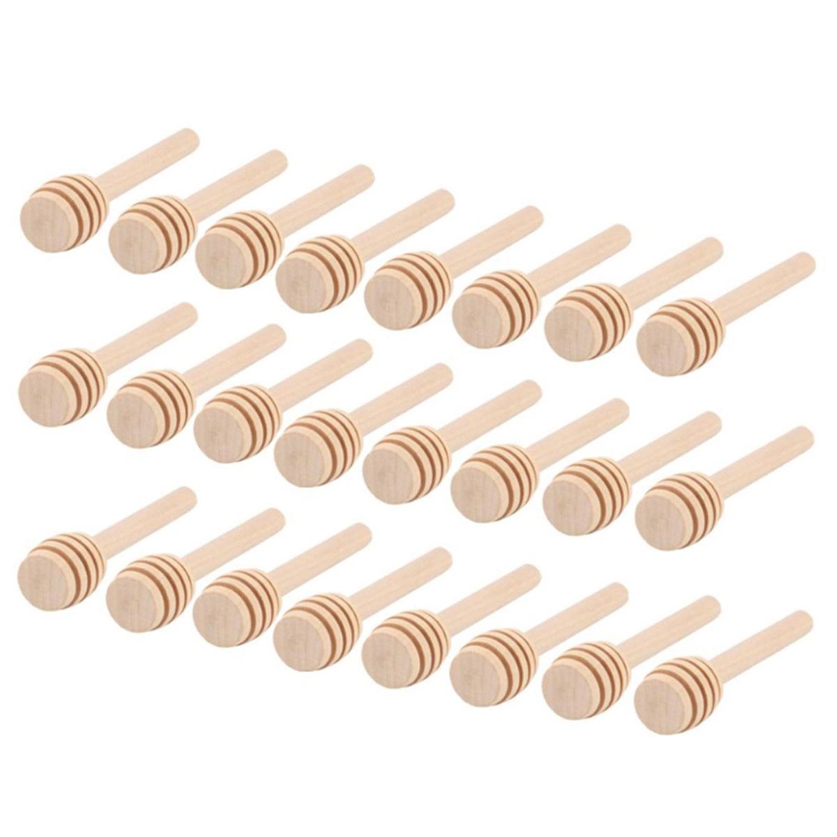 24 Pack Mini Wooden Honey Dipper Sticks Honey Dippers 6 inch with Individually Wrapped Server for Honey Dispense Drizzle Honey and Wedding Party Favors