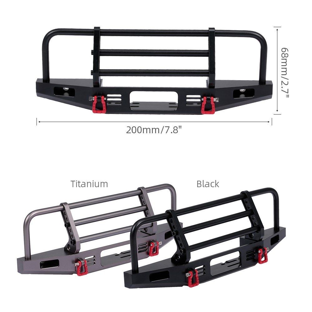 Front Bumper Metal With 2 LED Light For 1/10 Traxxas TRX-4