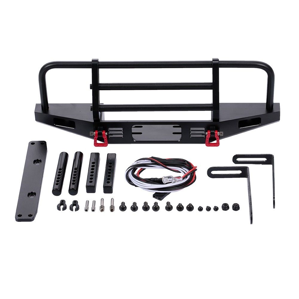 Front Bumper Metal With 2 LED Light For 1/10 Traxxas TRX-4