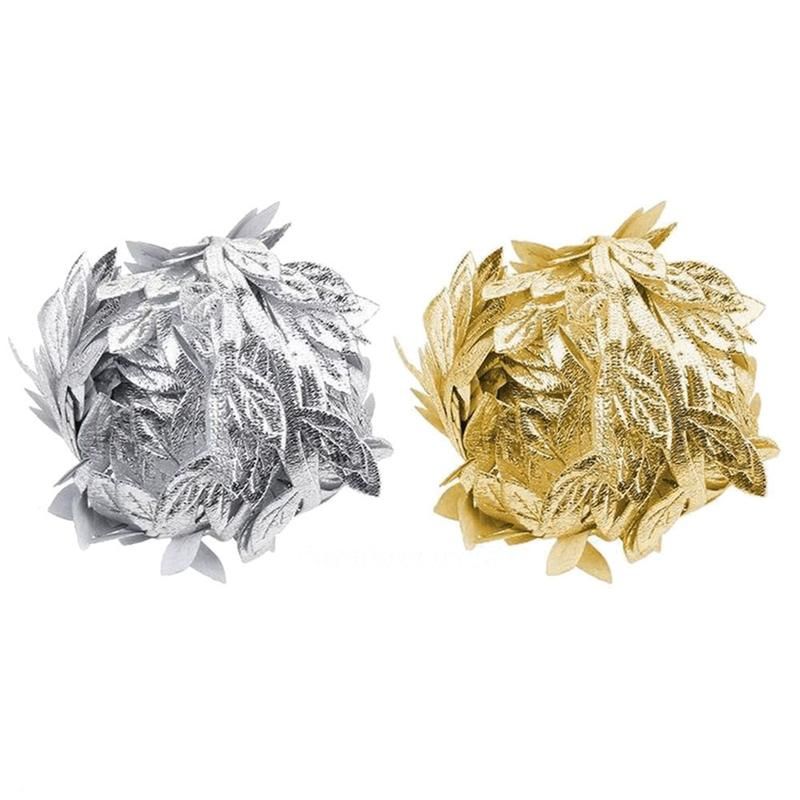 10m Artificial Vine Leaf String Wreath Ribbon Craft-Golden