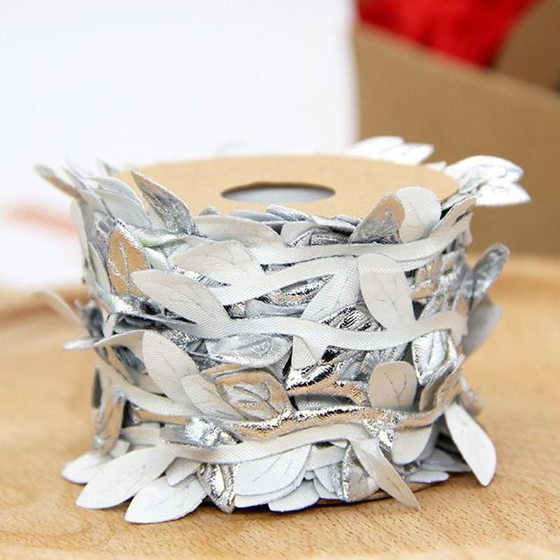 10m Artificial Vine Leaf String Wreath Ribbon Craft-Golden
