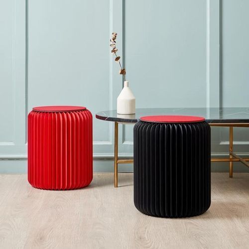 28/35/42cm Retractable Stool Foldable Portable-Brown
