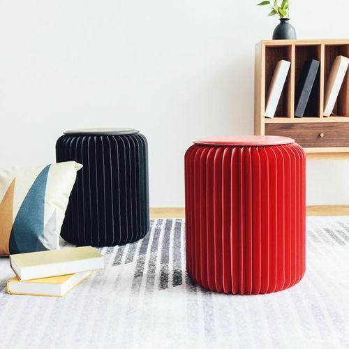 28/35/42cm Retractable Stool Foldable Portable-Brown