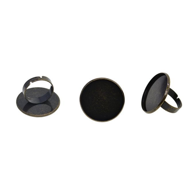10x Brass Ring Blanks Settings Bezel Tray 25mm Round Ring Pads Smooth