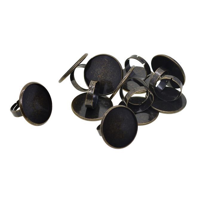 10x Brass Ring Blanks Settings Bezel Tray 25mm Round Ring Pads Smooth