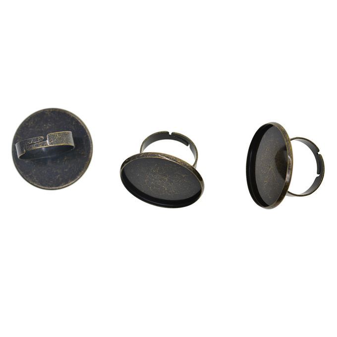 10x Brass Ring Blanks Settings Bezel Tray 25mm Round Ring Pads Smooth