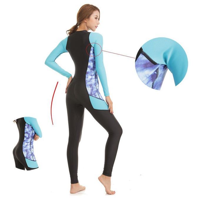 Ladies Diving Suit,  -piece Neoprene Surf Suit Overall Rash S Blue