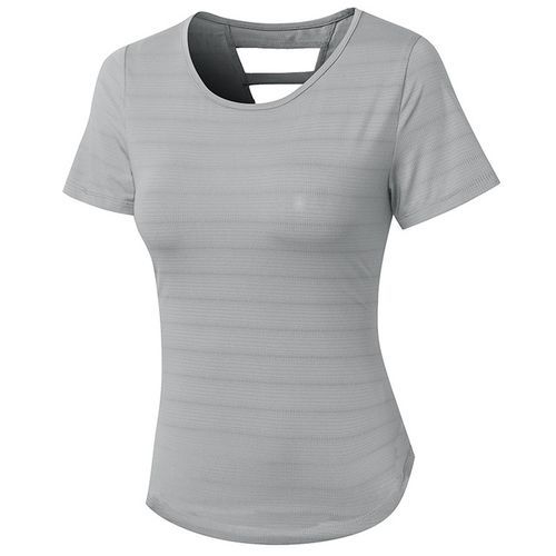 Women's Sport Tops,Summer Short Sleeve Running Gym Yoga T-Shirt（Gray）