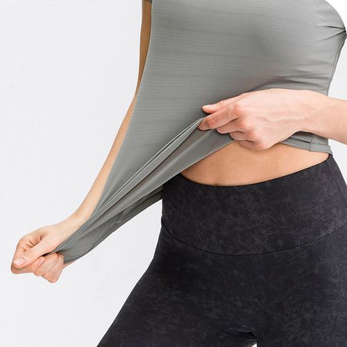 Women's Sport Tops,Summer Short Sleeve Running Gym Yoga T-Shirt（Gray）