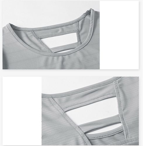 Women's Sport Tops,Summer Short Sleeve Running Gym Yoga T-Shirt（Gray）