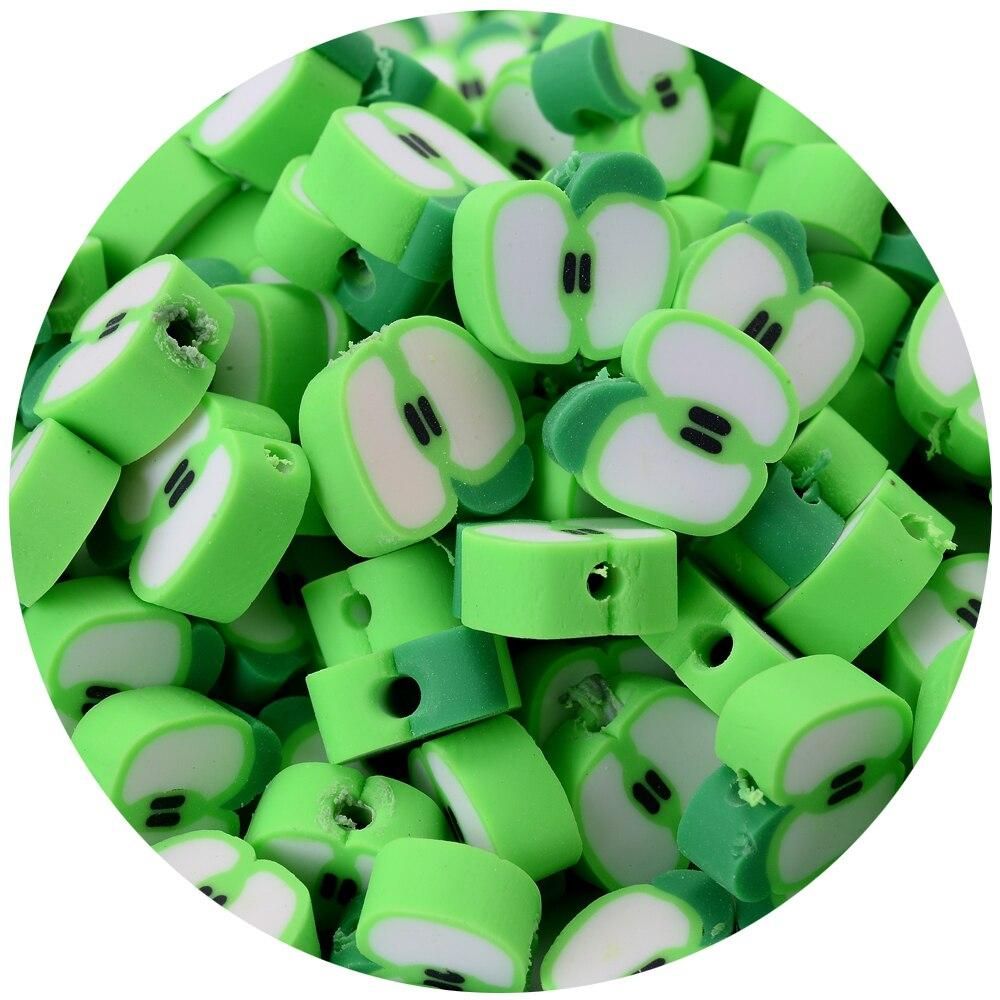 iYOE 30pcs Mix Fruit Clay Beads Polymer Clay Lemon Grape Apple Strawberry Spacer Beads For Making Bracelet Necklace