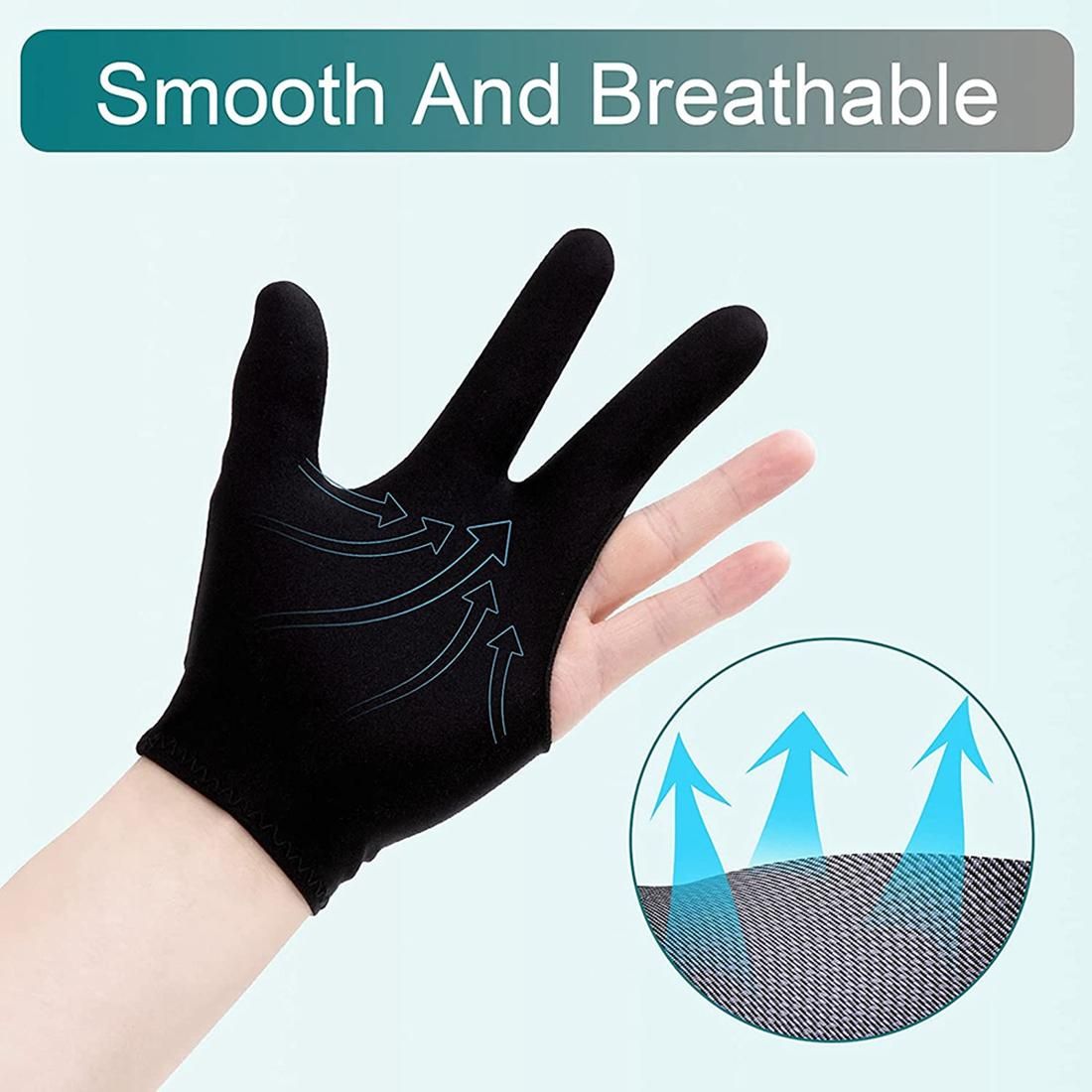 22 Pieces 3 Finger Cue Shooter Pool Gloves for
