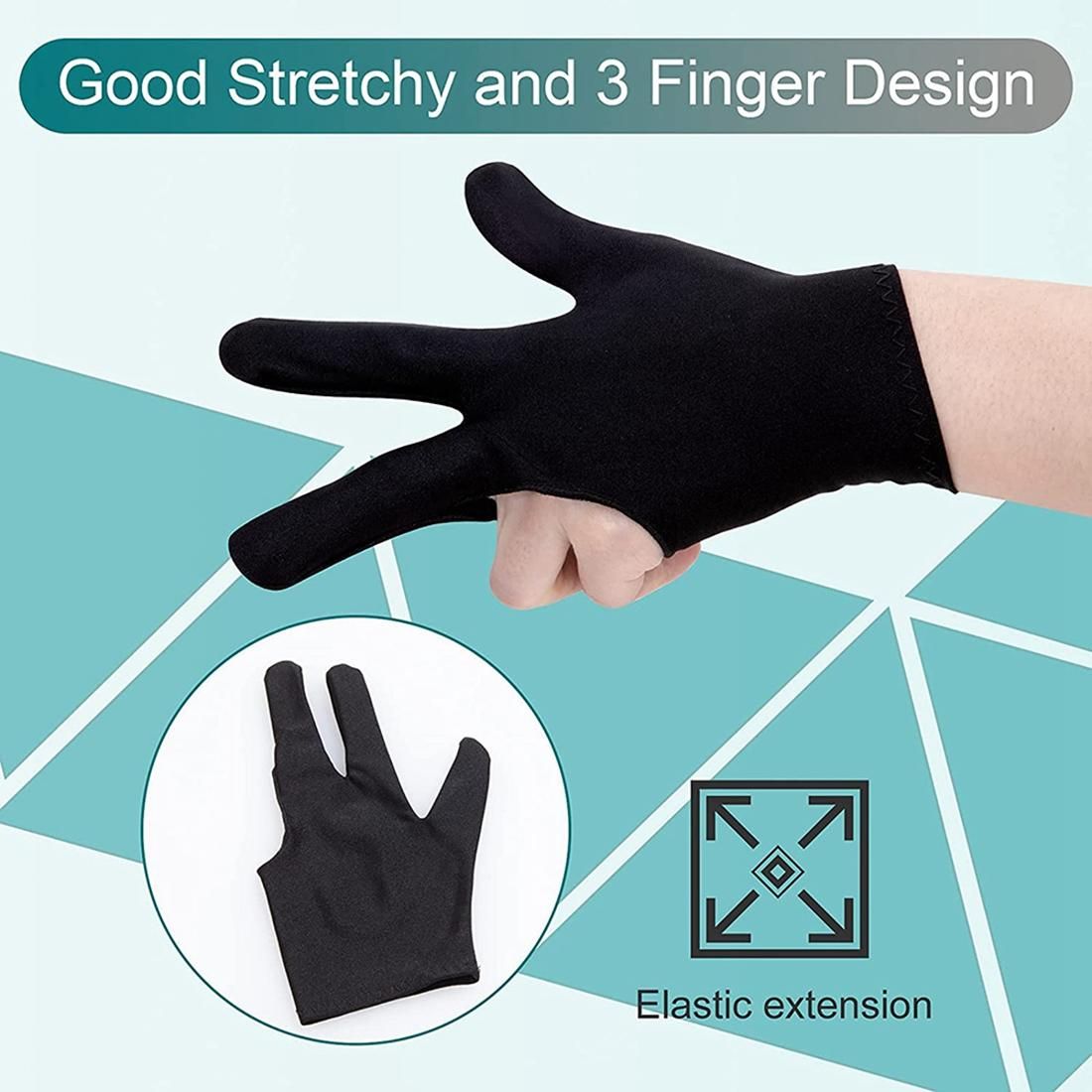 22 Pieces 3 Finger Cue Shooter Pool Gloves for