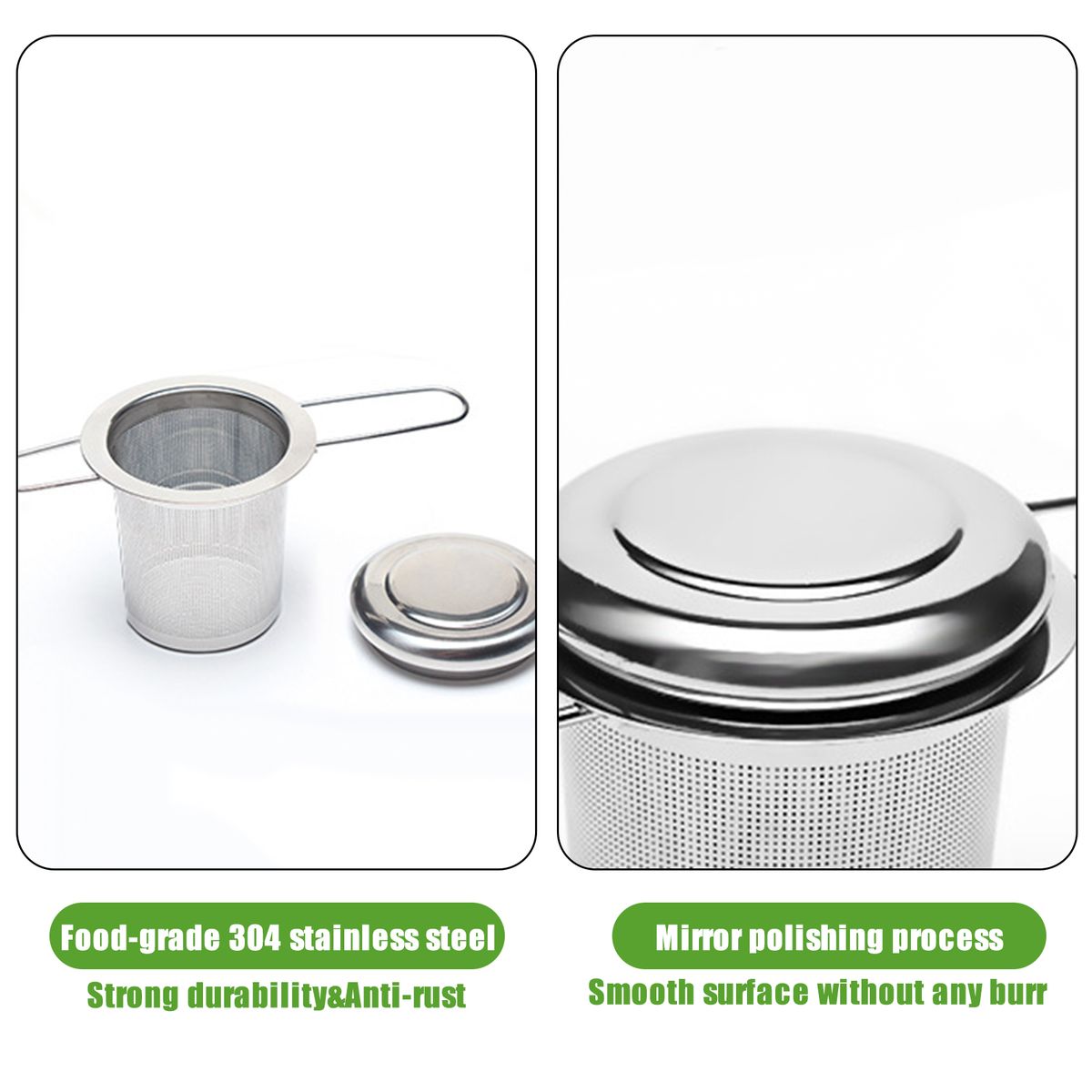 3PCs Tea Infuser Tea Scoop Clip Kit With Tea Lid Food-grade