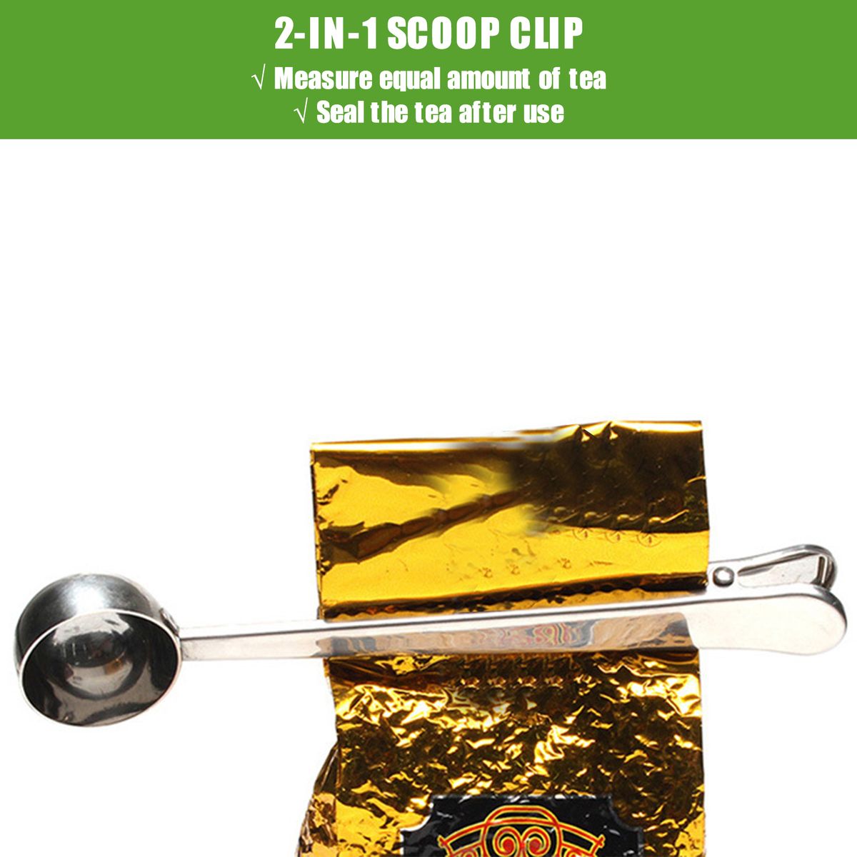 3PCs Tea Infuser Tea Scoop Clip Kit With Tea Lid Food-grade