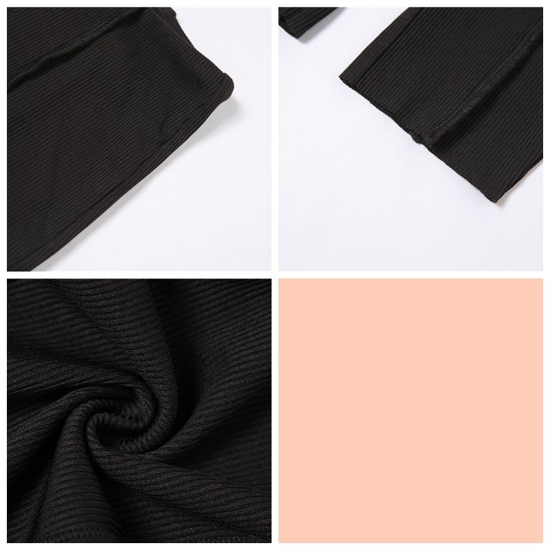 Two Piece Set Women Solid Half High Collar Skinny Crop Top Leggings Outfit