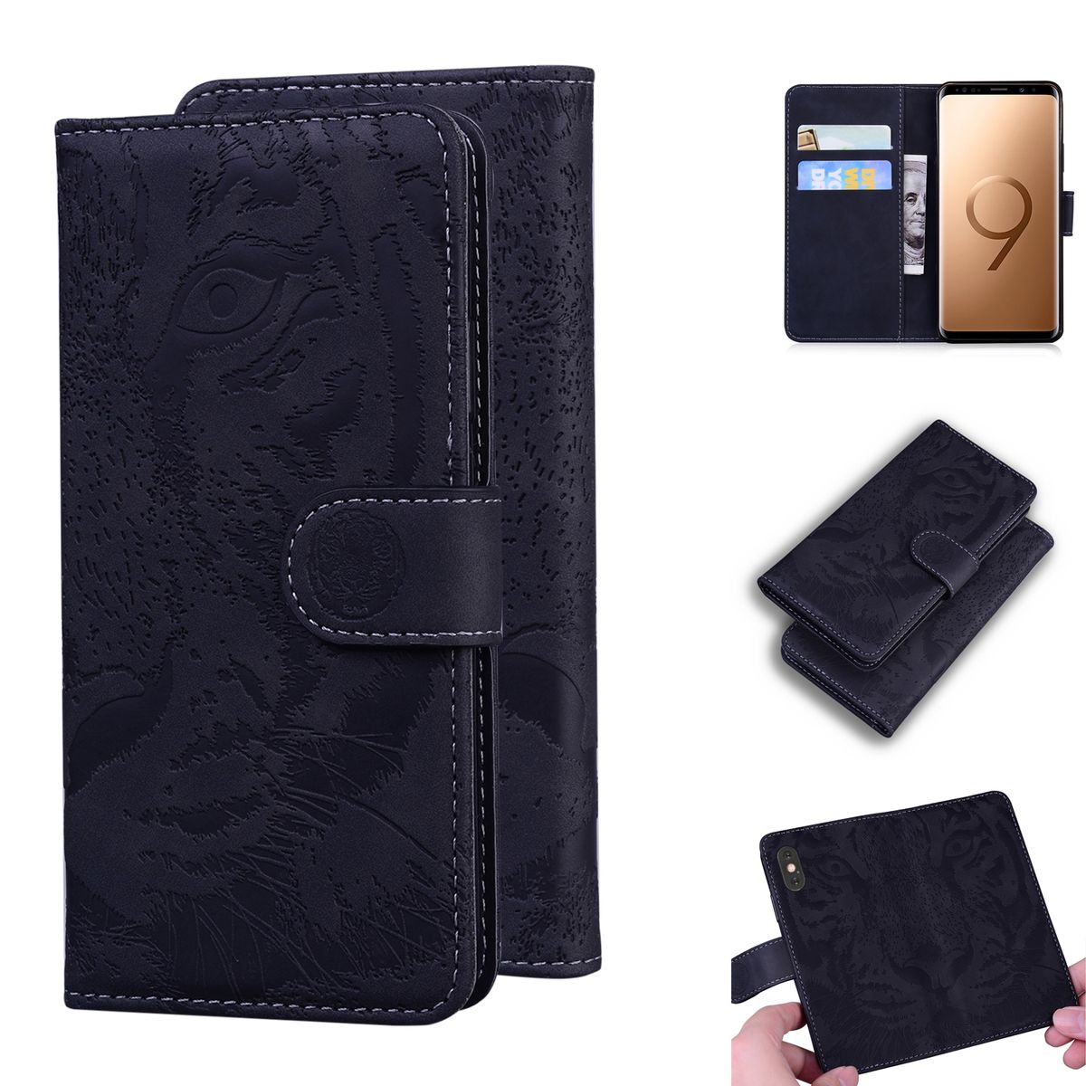For Samsung Galaxy S9 Plus Tiger Embossing Case