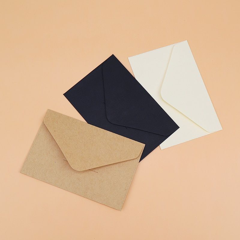 20 40 80PCS Classical White Black Kraft Blank Mini Paper
