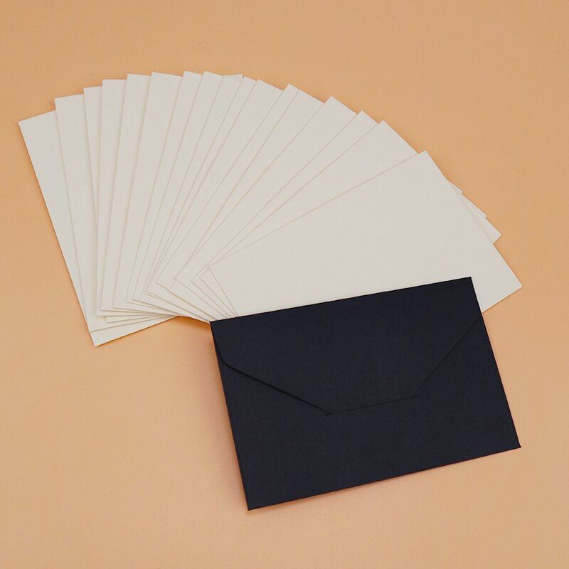 20 40 80PCS Classical White Black Kraft Blank Mini Paper