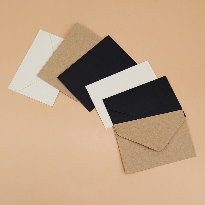 20 40 80PCS Classical White Black Kraft Blank Mini Paper