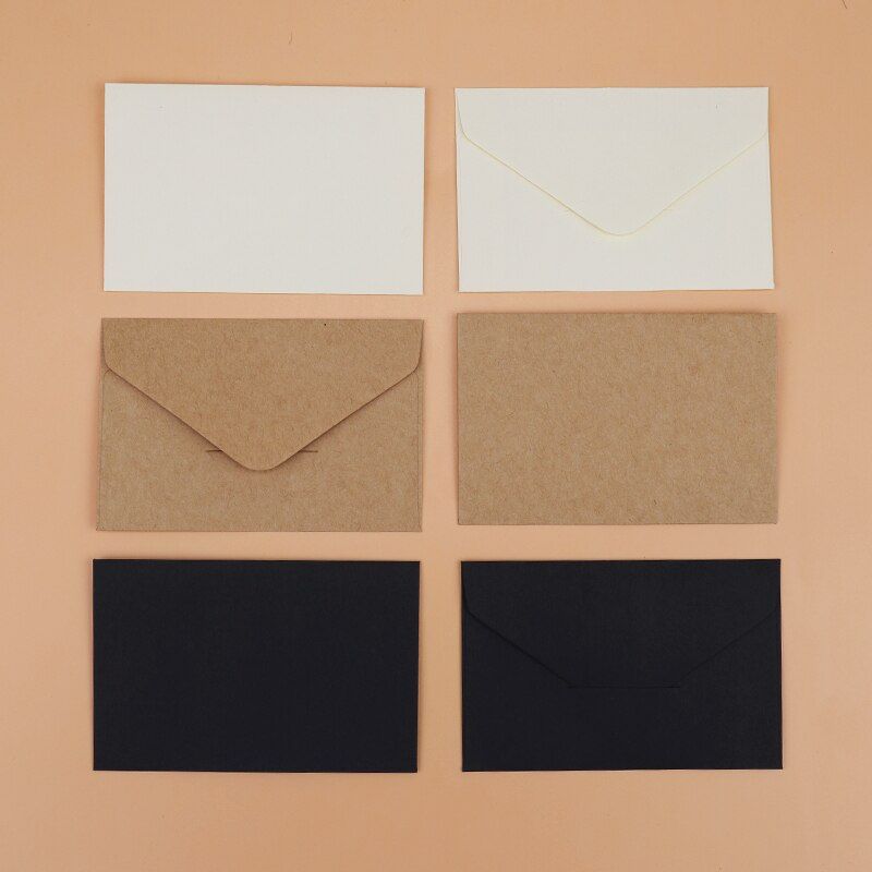 20 40 80PCS Classical White Black Kraft Blank Mini Paper