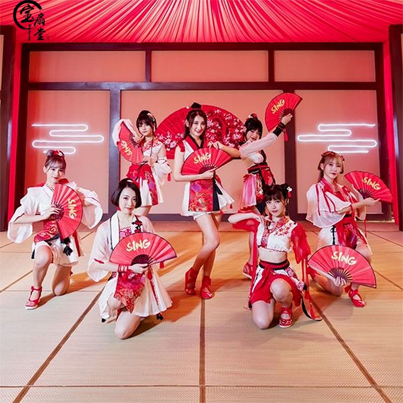 Fan Fan Fan Cloth Dance SING Folding Chinese Fan Large Decorative BST Style COS Double-sided