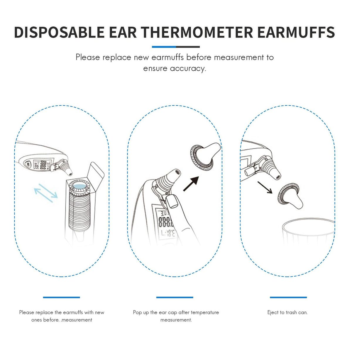 200PCS Disposable Ear Probe Cover Protection