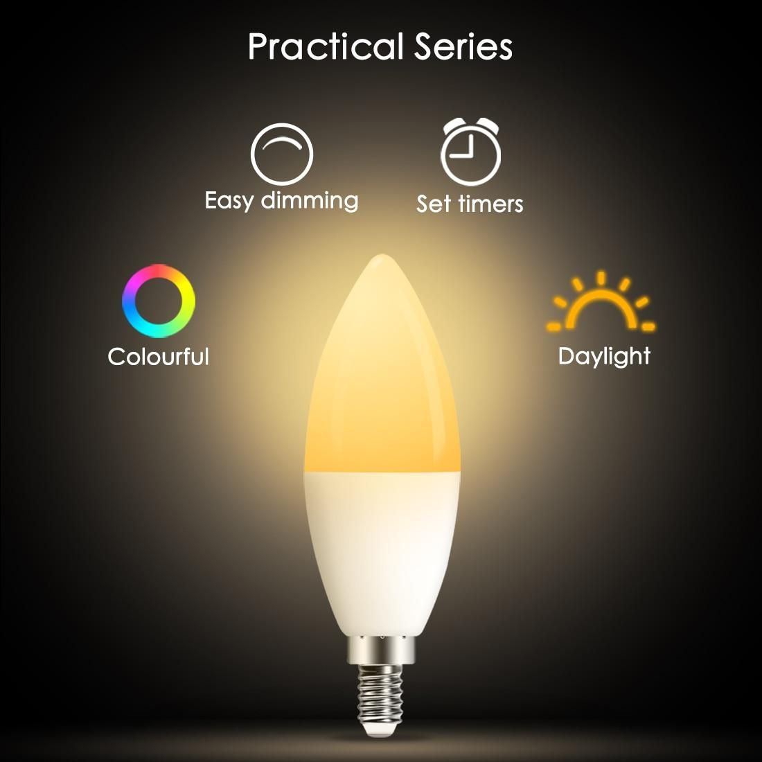 E14 LED Bulb Candle Color Indoor Neon Sign Light Bulb RGB Tape With Controller L