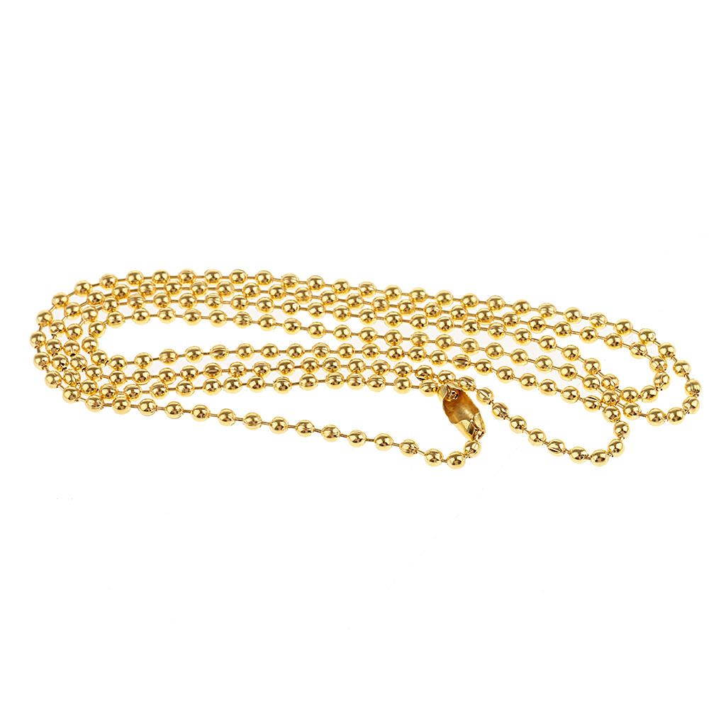 5 Pieces Stainless Steel 2mm Ball Chain Necklace For Men Women Gold