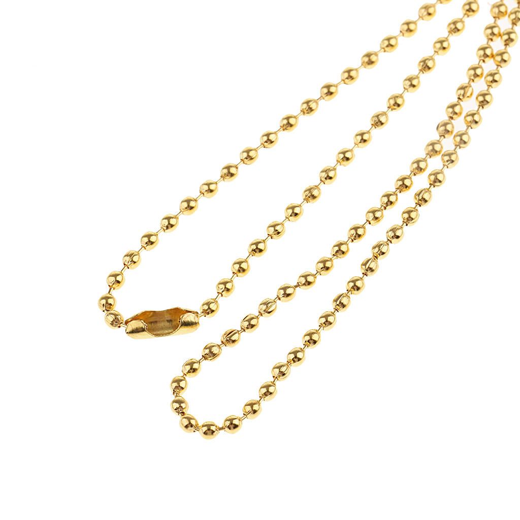 5 Pieces Stainless Steel 2mm Ball Chain Necklace For Men Women Gold