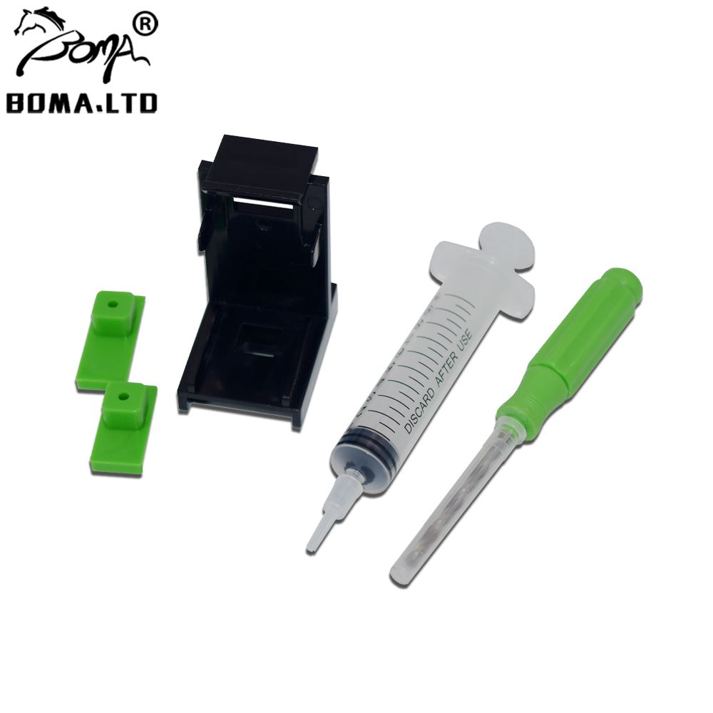 (Option A)Ink Refill Cartridge Clip Rubber Pads Syringe Tool Kit Clamp For HP 46 64 67 305 124 124XL 305XL 67XL 805XL 62XL 303XL