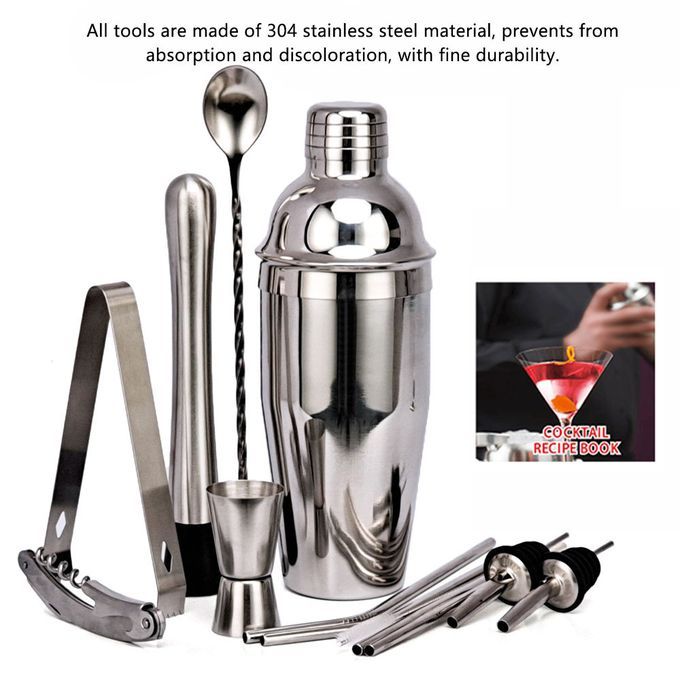 CG1207 13PCS 304 Stainless Steel Cocktail Shaker Set Drink