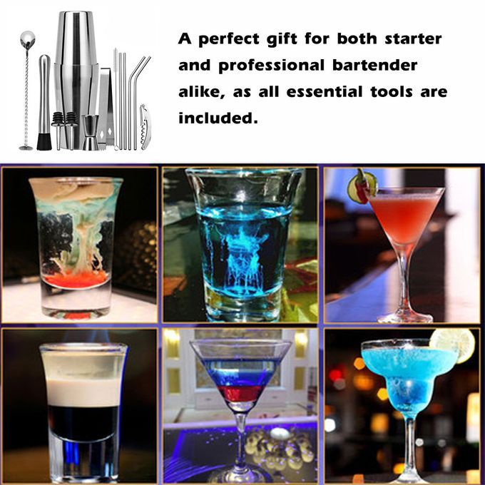 CG1207 13PCS 304 Stainless Steel Cocktail Shaker Set Drink