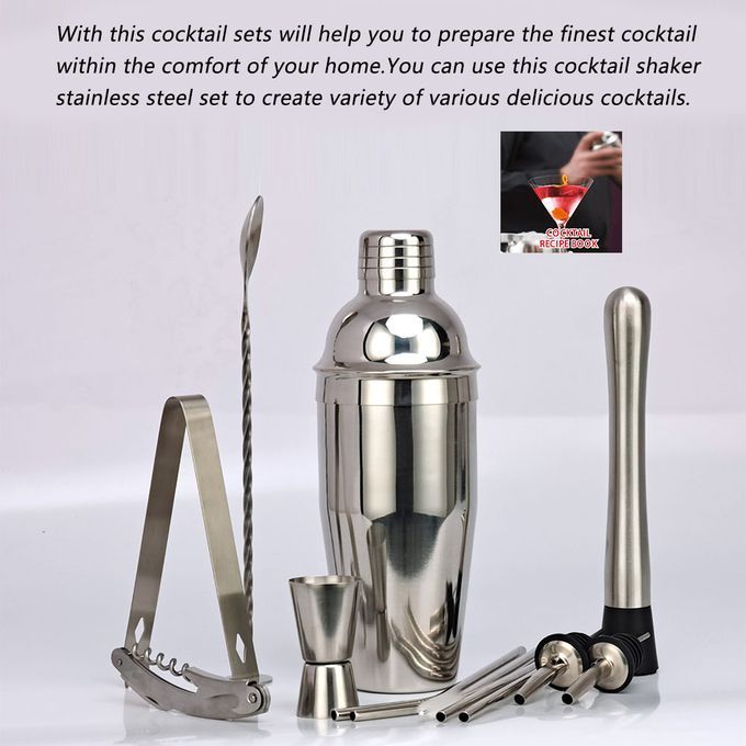 CG1207 13PCS 304 Stainless Steel Cocktail Shaker Set Drink