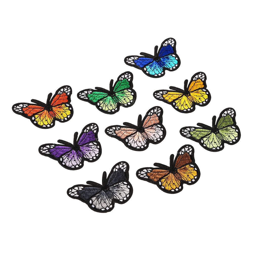 9 Pieces Butterfly Iron On Patches Different Colors