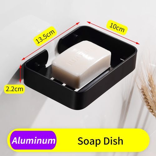 Towel Holder Black Towel Rack Hanging Holder Three Layer Towel Bar Aluminum Bathroom Shelf Shower Organizer Toilet Paper Holder