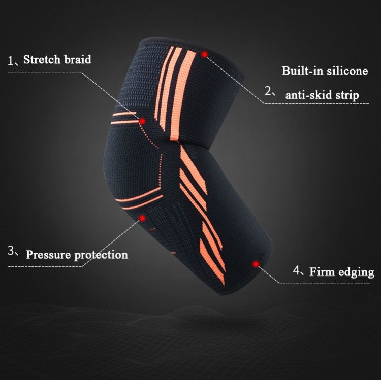 A Pair Sports Elbow Pads , Size:  XL (Black Orange)