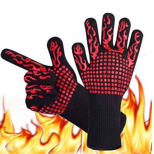 Heat Resistant Gloves Silicone Non-Slip Grill Gloves Fireproof