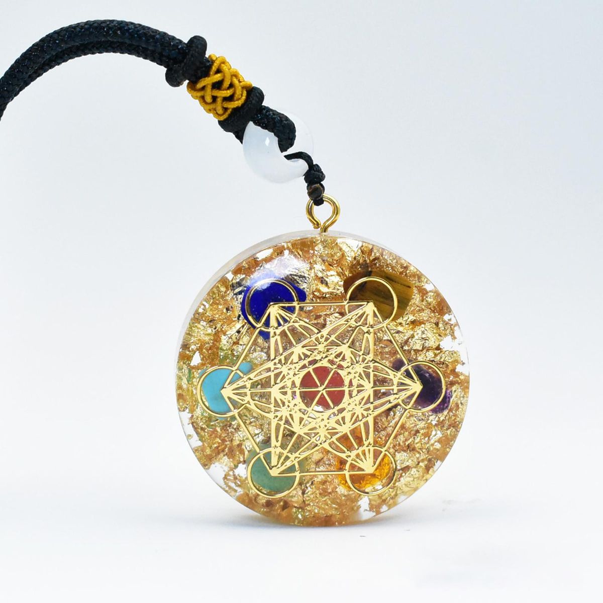 Crystal Stone Chakra Pendant Necklace Protection Amulet Reiki Women