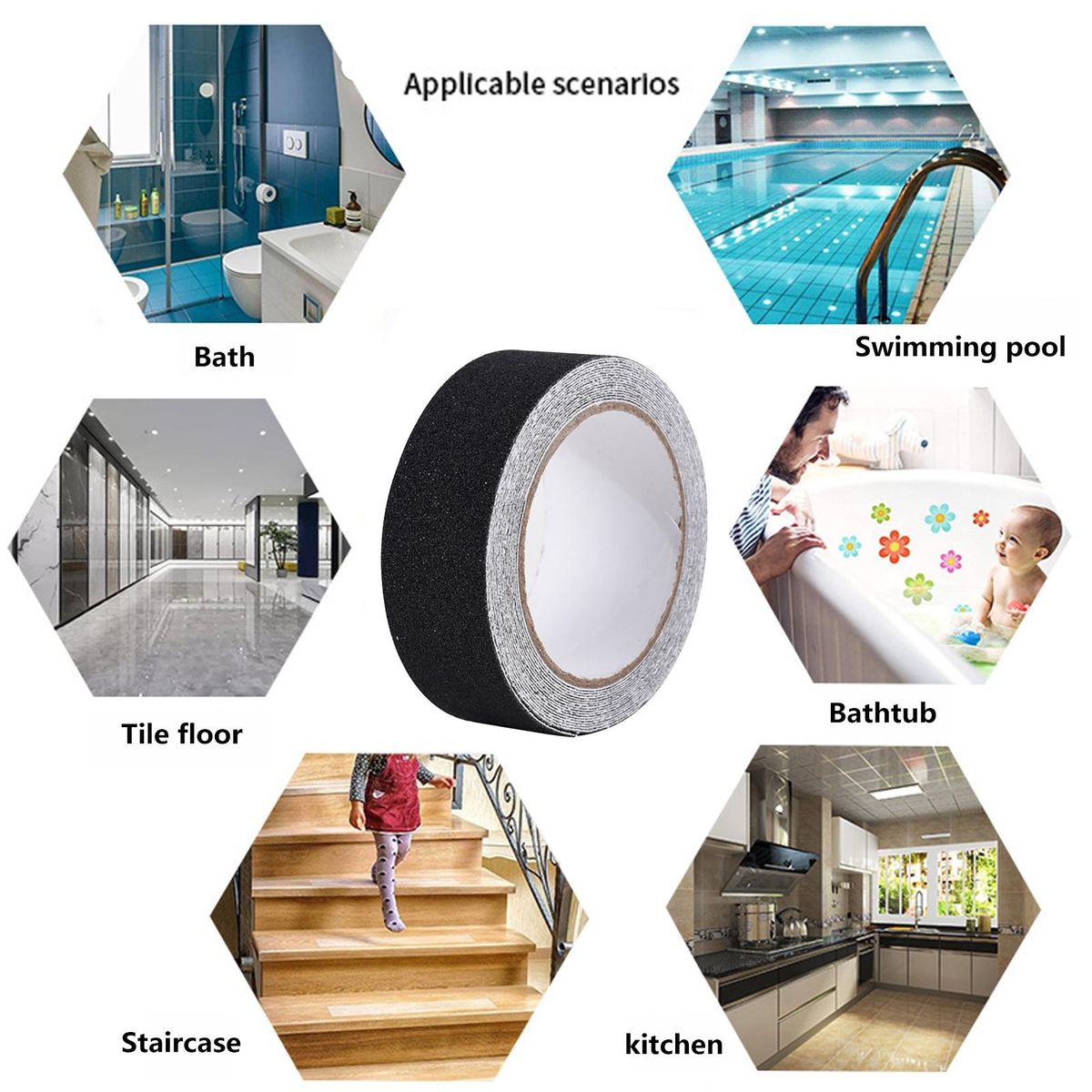 Easy to Apply Non-slip Tape Grip Non-slip Tape Waterproof for Stairs