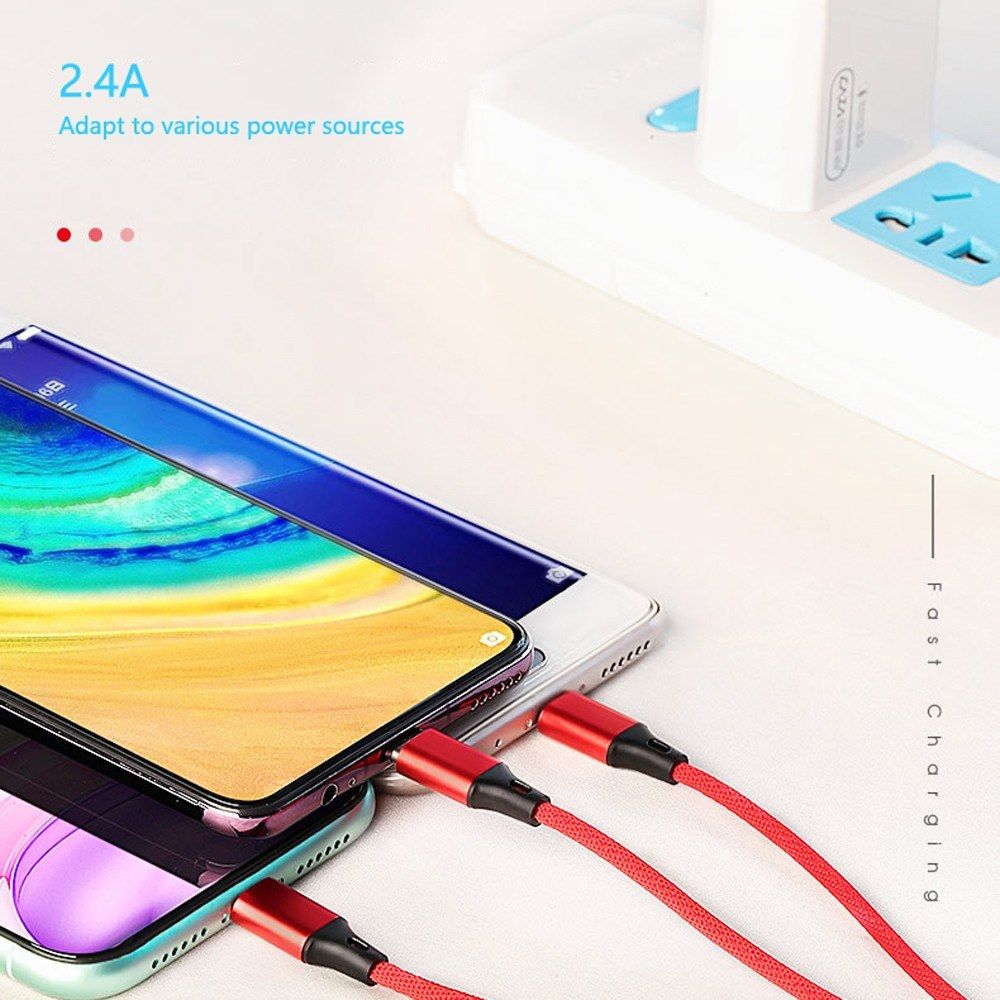 3 IN 1 USB Cable For Mobile Phone Fast Power Cable Power