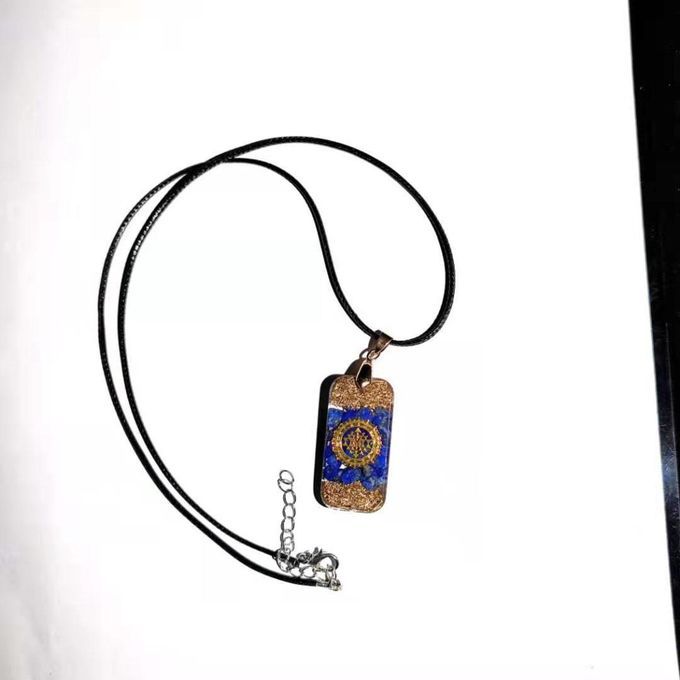Chakra Pendant Necklace Crystal Stone Reiki Pendant PU Leather Rop