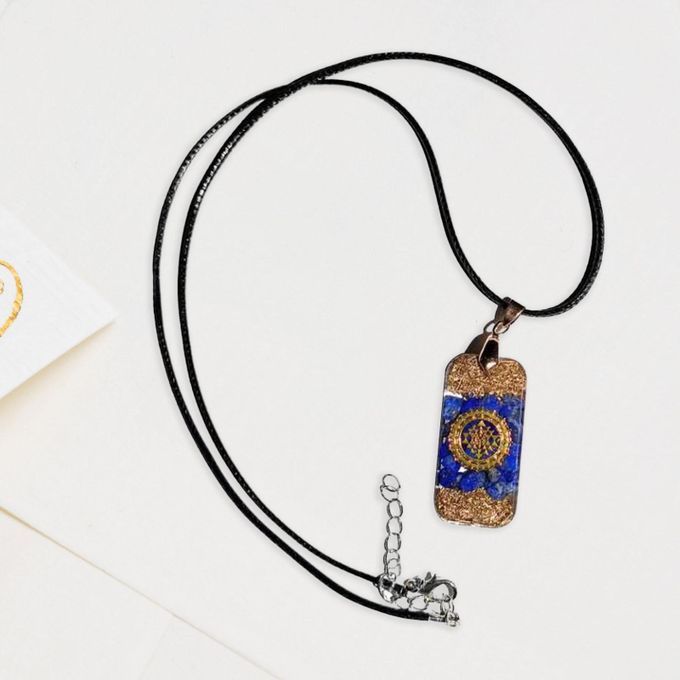 Chakra Pendant Necklace Crystal Stone Reiki Pendant PU Leather Rop