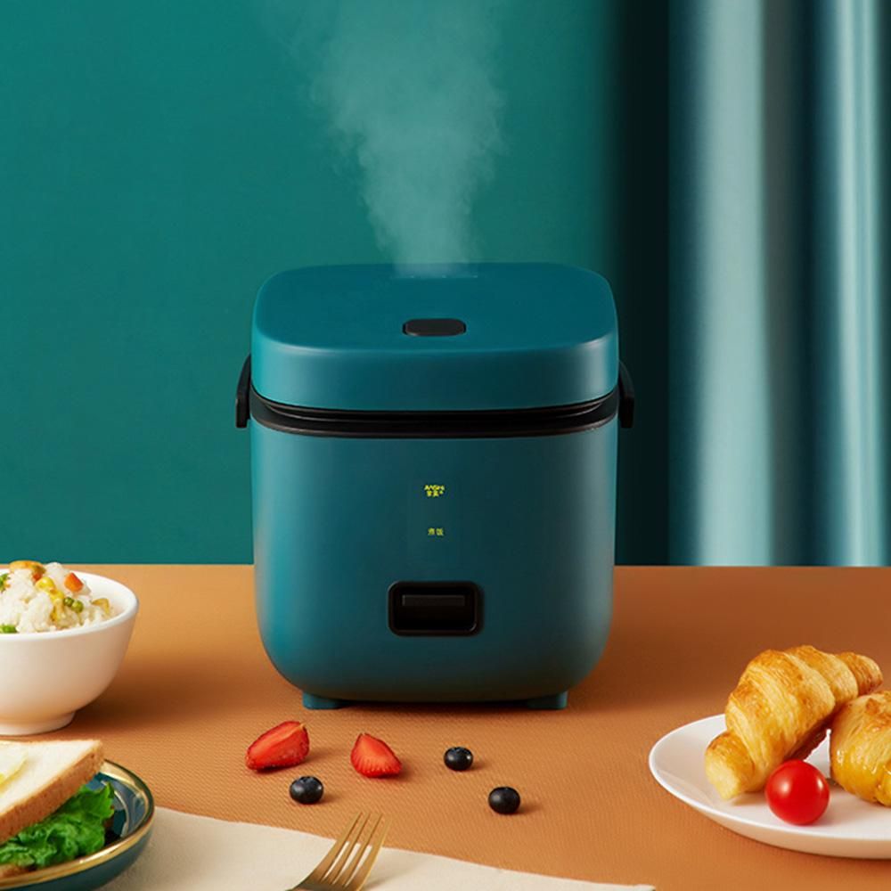 Mini Rice Cooker 1.2L Electric Cooker with Steamer One-button Control Food-grade Non-sticky Liner Stew/Steam/Boil Cooking Machine