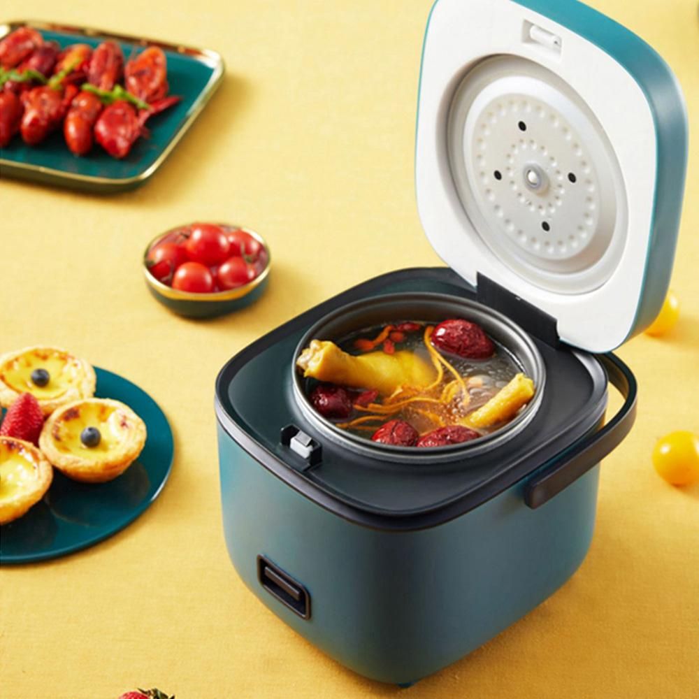 Mini Rice Cooker 1.2L Electric Cooker with Steamer One-button Control Food-grade Non-sticky Liner Stew/Steam/Boil Cooking Machine