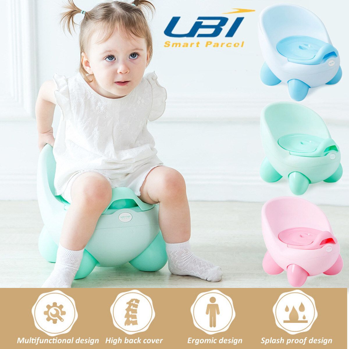 Babyyuga Baby Kids Potty Training Chair Toilet Seat Potty Urinal Toilet Bathroom Green