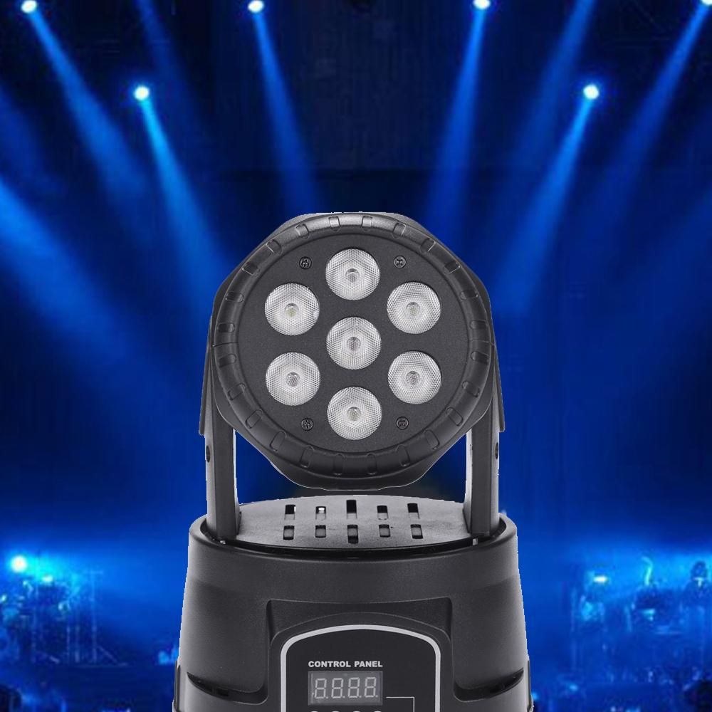 Lixada 7LED 105W RGBW 9/14 Channel DMX512 Mini Rotating Head Moving Stage Light Effect Lamp for Indoor Disco KTV Club Party